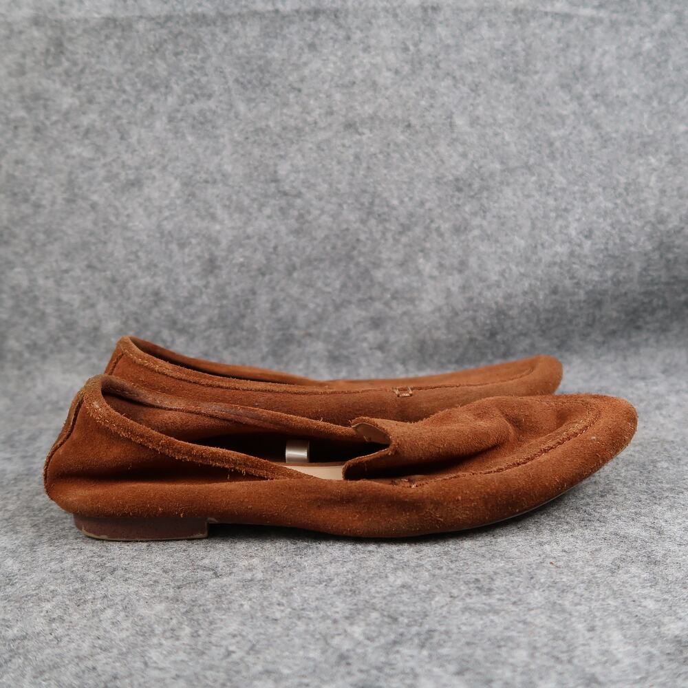A New Day Shoes Womens 7.5 Loafer Slip On Flats Soft Leather Brown Casual Comfy